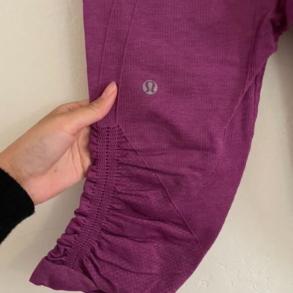 Lululemon Leggings Women's 4 Seamlessly Street Crop Purple High Rise Vintage - Picture 4 of 4